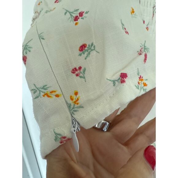 NWT Wildfox Odessa Linen Blend Top in Snow White Floral Ditsy, L - Picture 5 of 9